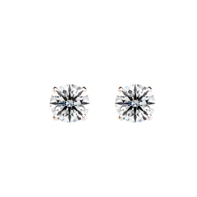 1 Carat Lab Grown Diamond Stud Earrings In 14K Rose Gold