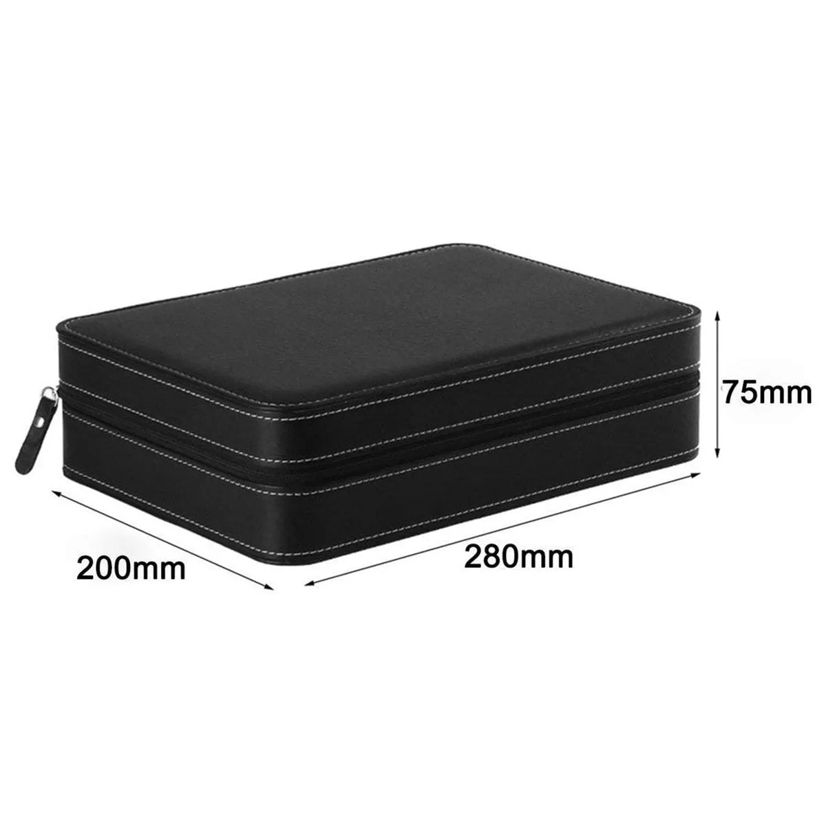 10 Slots Black Portable Travel Watch and Jewelry Storage Box