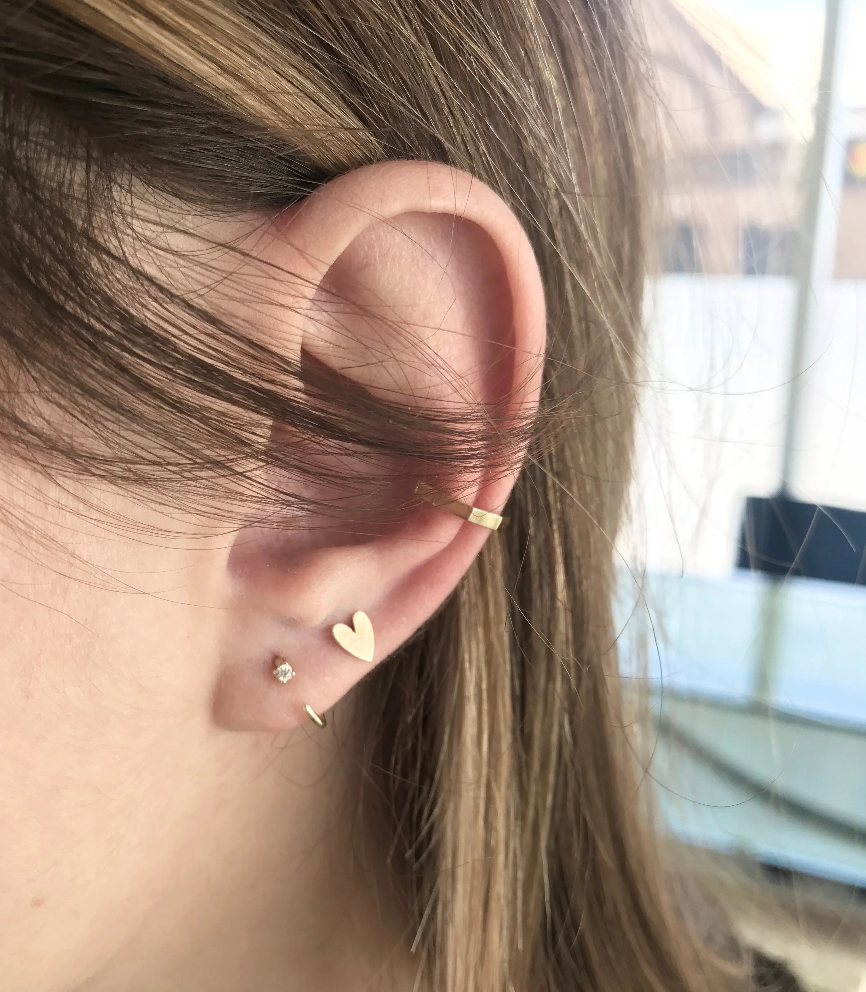 10k Square Ear Cuff