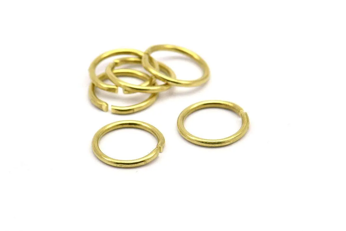 12mm Jump Ring - 50 Raw Brass Jump Rings (12x1.2mm) D0259