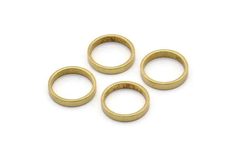 12x2mm Circle Connectors - 50 Raw Brass Circle Connectors (12x0.8x2mm) D0306