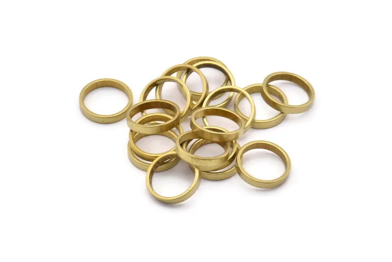 12x2mm Circle Connectors - 50 Raw Brass Circle Connectors (12x0.8x2mm) D0306