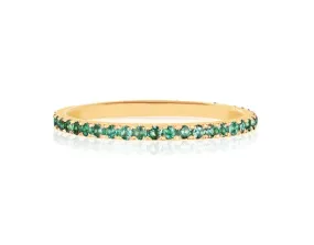 14K Yellow Gold Emerald Eternity Stack Fashion Ring