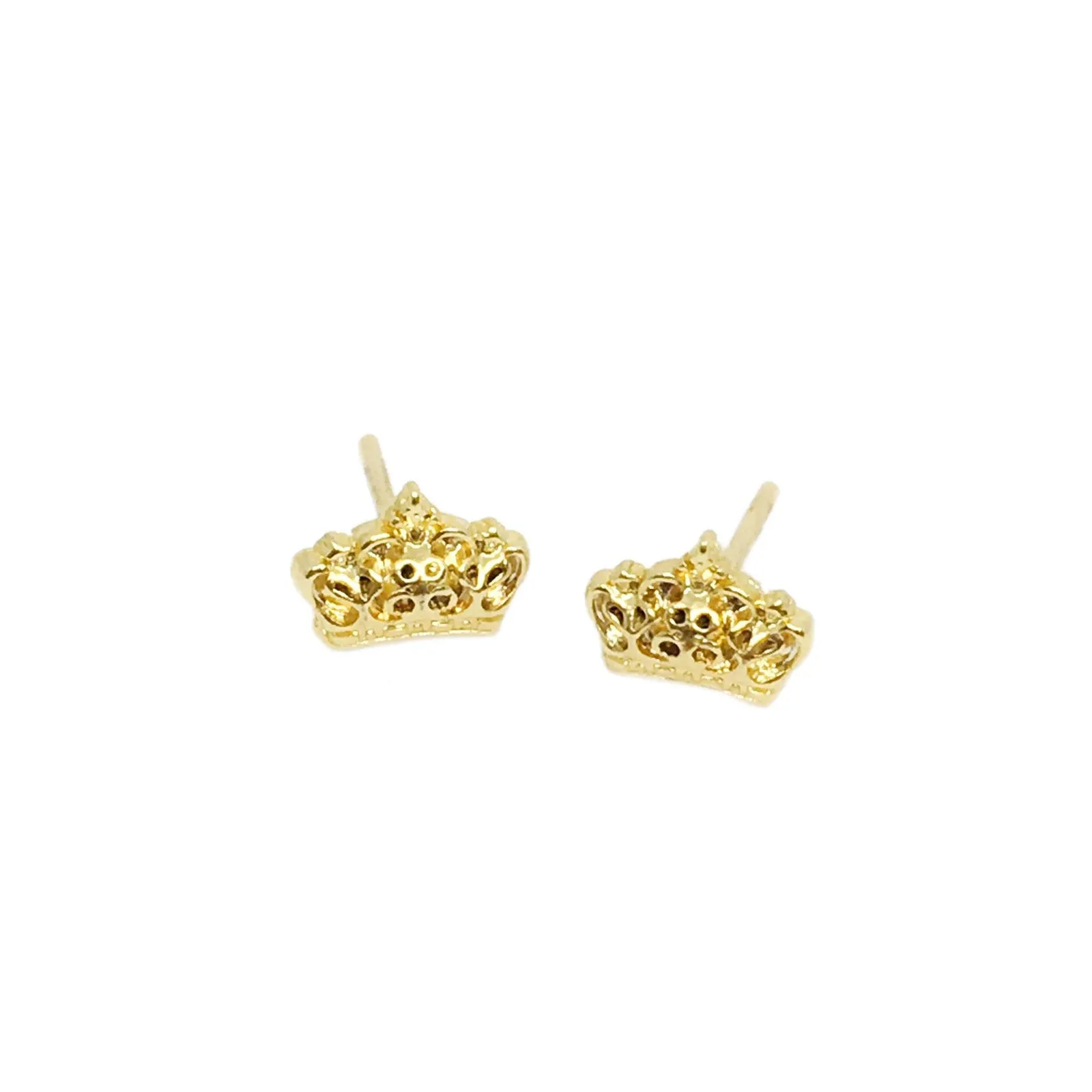 18k Gold Filled Crown Stud Earrings