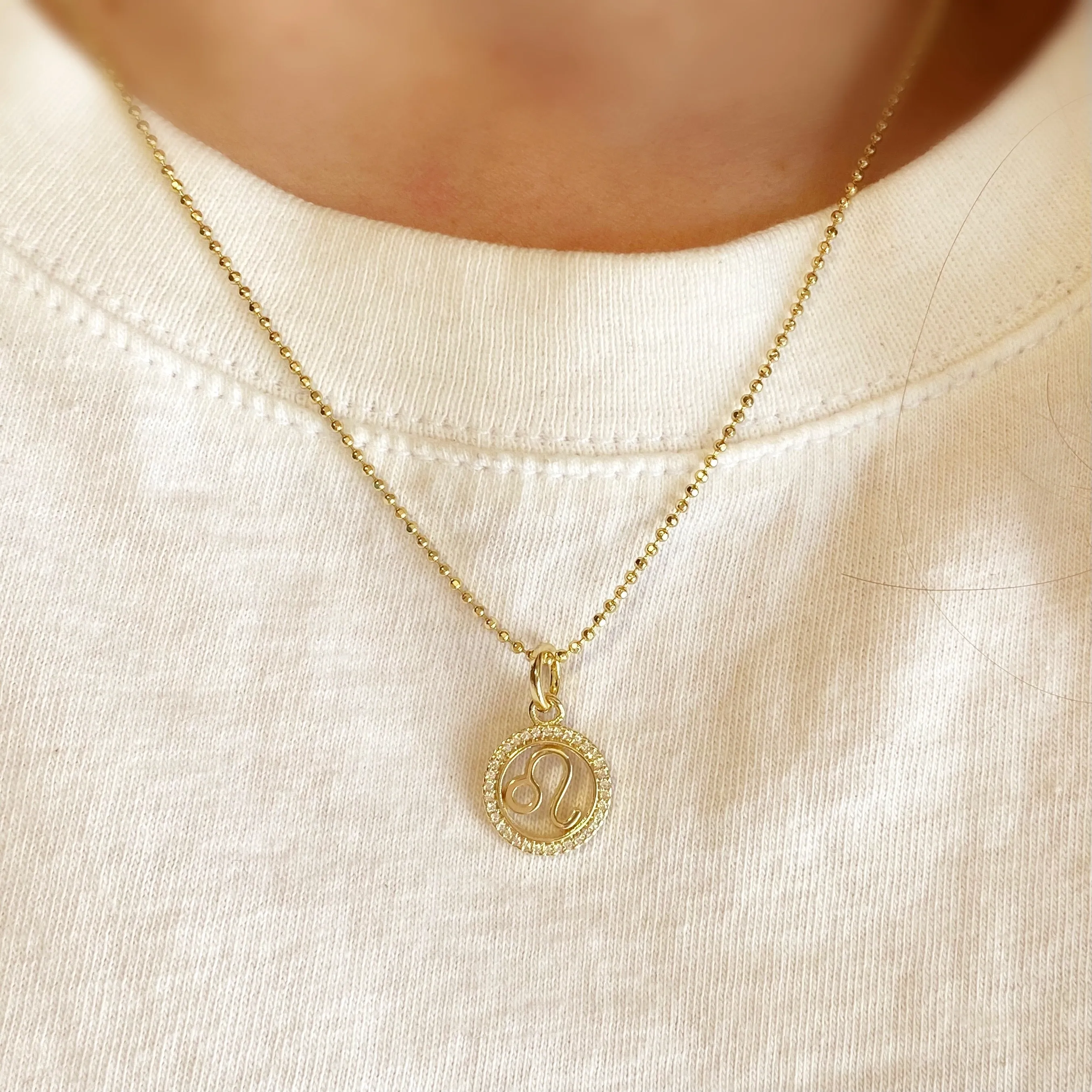 18k Gold Filled Mini Leo Zodiac Pendant