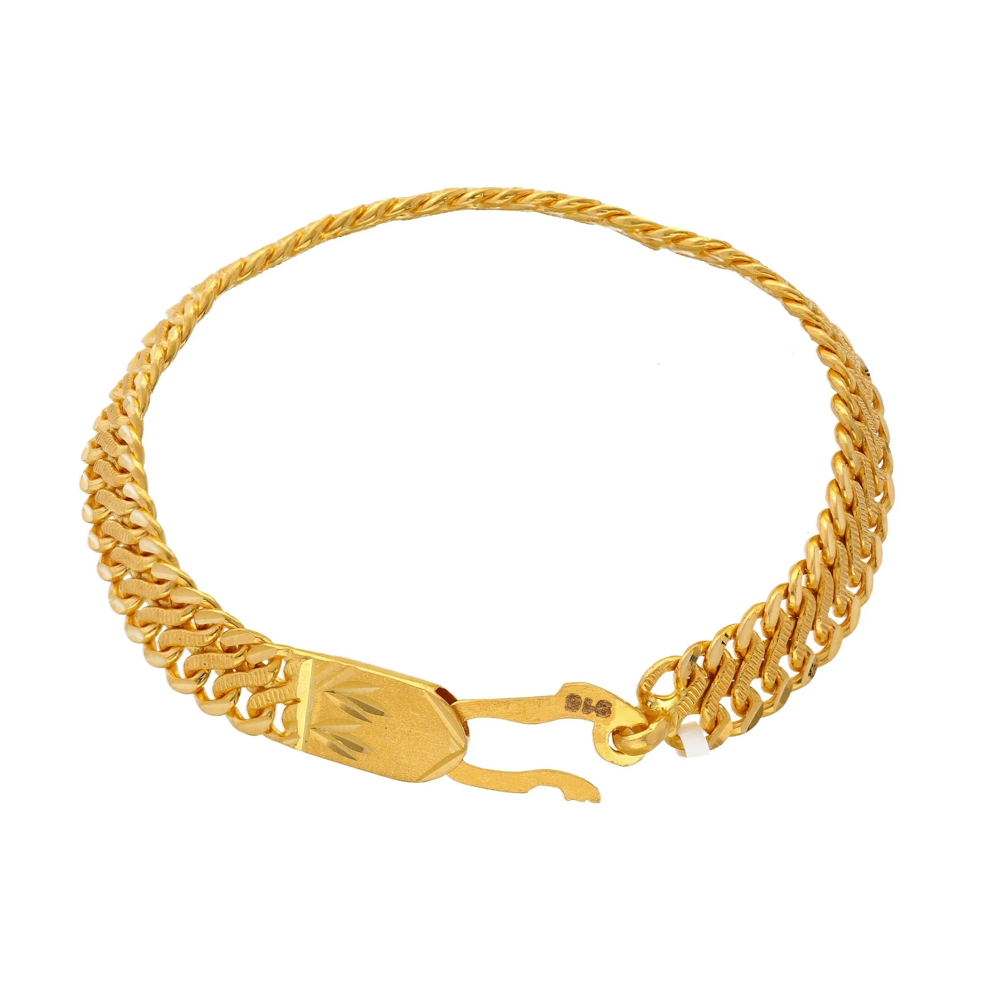 22K Yellow Gold Men's Chain Link Bracelet  (20.7 gm)