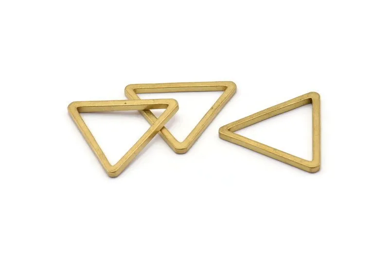 28mm Triangle Charm - 12 Raw Brass Triangle Charms (28x2mm) D013