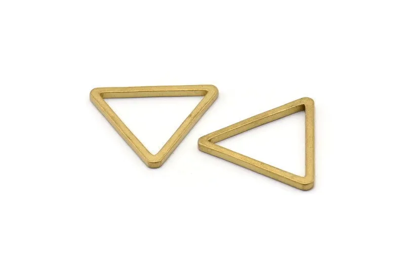 28mm Triangle Charm - 12 Raw Brass Triangle Charms (28x2mm) D013