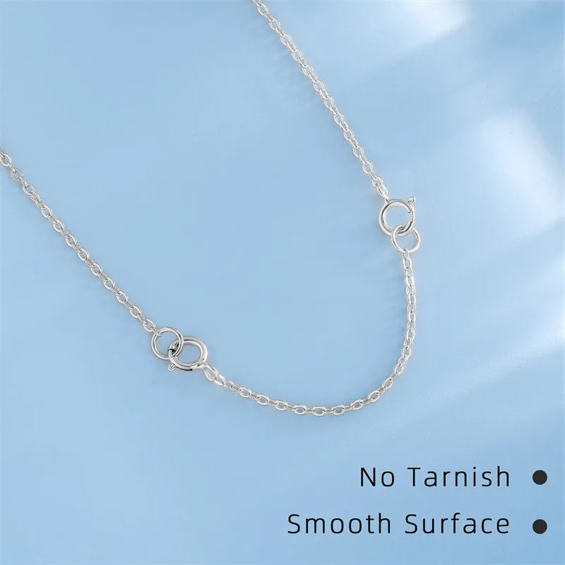 3 Pcs 925 Sterling Silver Necklace Extender Sterling Silver Chain Extenders for Necklaces Bracelet Extender