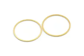 30mm Circle Connector, 24 Gold Tone Brass Circle Connectors (30x1mm) D1433