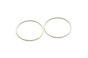 37mm Circle Connectors, 12 Antique Silver Plated Brass Circle Connectors (37x1x1mm) A4066