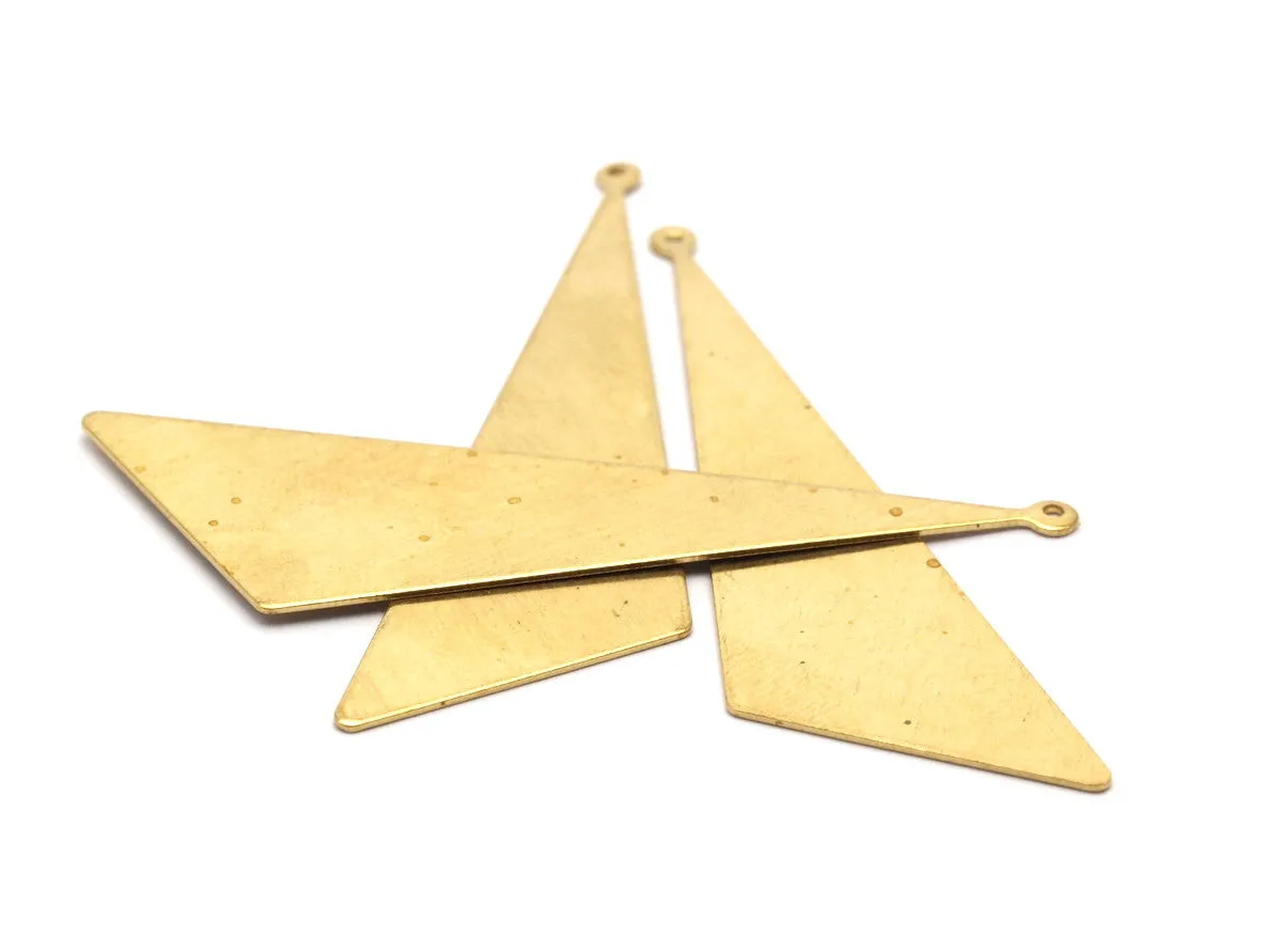 8 Raw Brass Triangles (60x50x23mm) Bs 1202