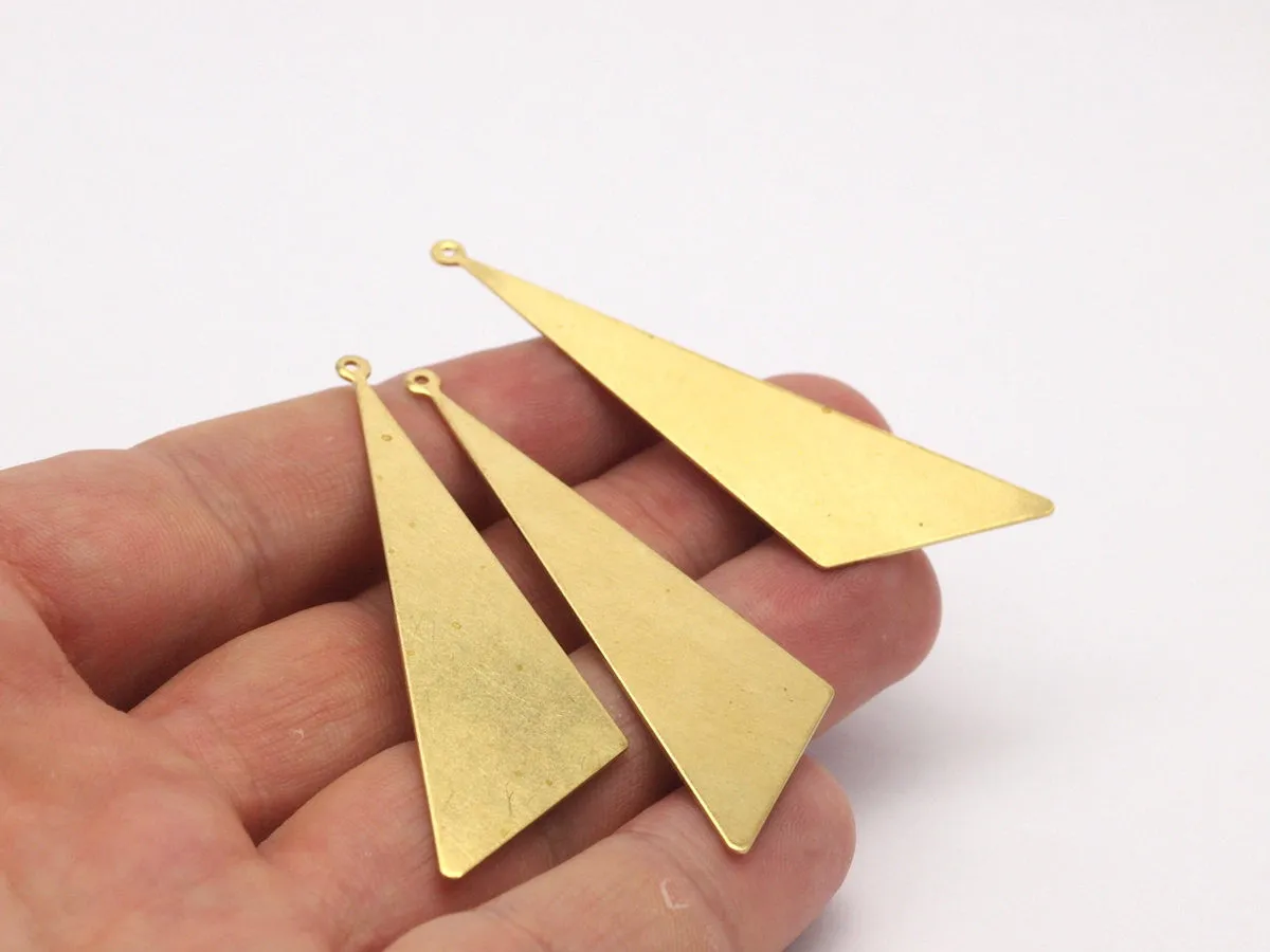 8 Raw Brass Triangles (60x50x23mm) Bs 1202