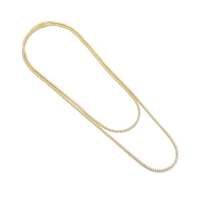 AFJ Diamond Collection - Long Diamond Riviere Necklace, Yellow Gold