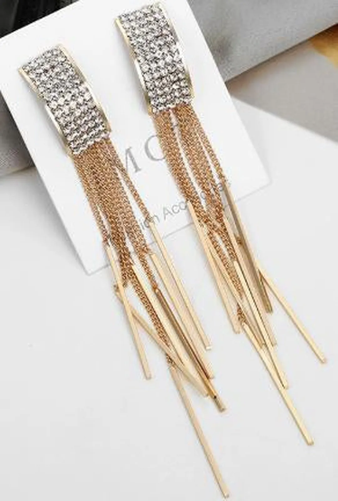 ALISSA - PAVE STUD DROP EARRING