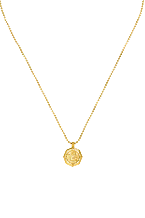 Angel Coin Necklace 14K Gold Plated