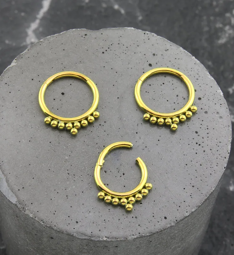 Anodized Gold Titanium Fuse Hinged Segment Ring