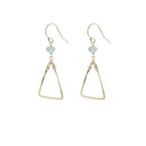 Aqua Triangle Earrings