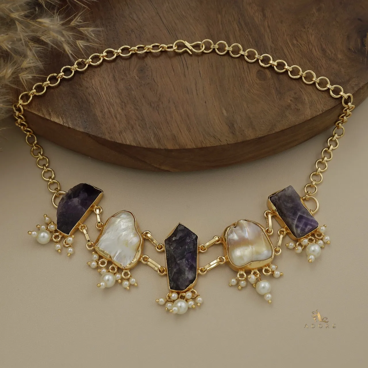 Bethany Raw Stone with Baroque Choker