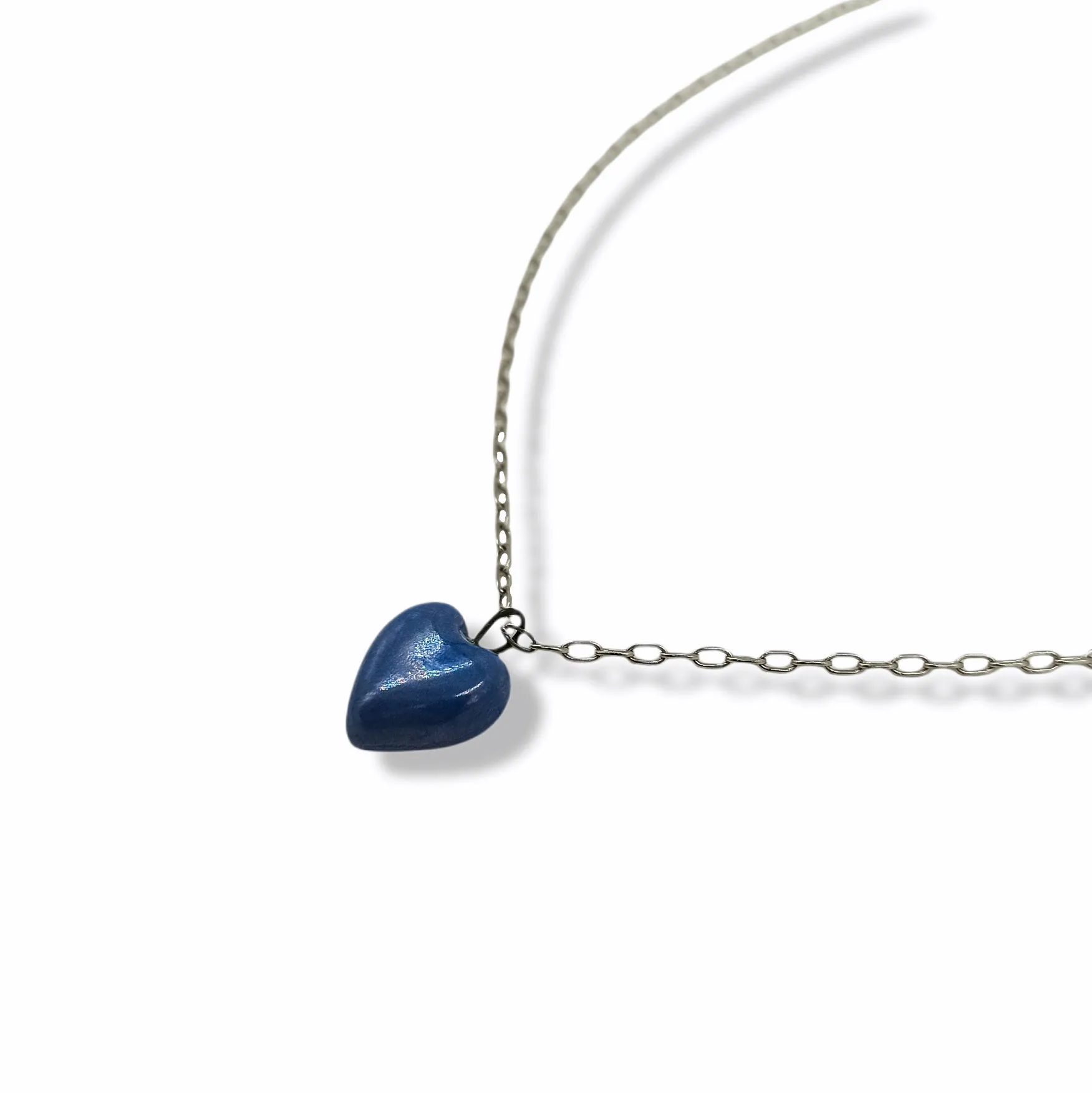 Blue Porcelain Heart necklace