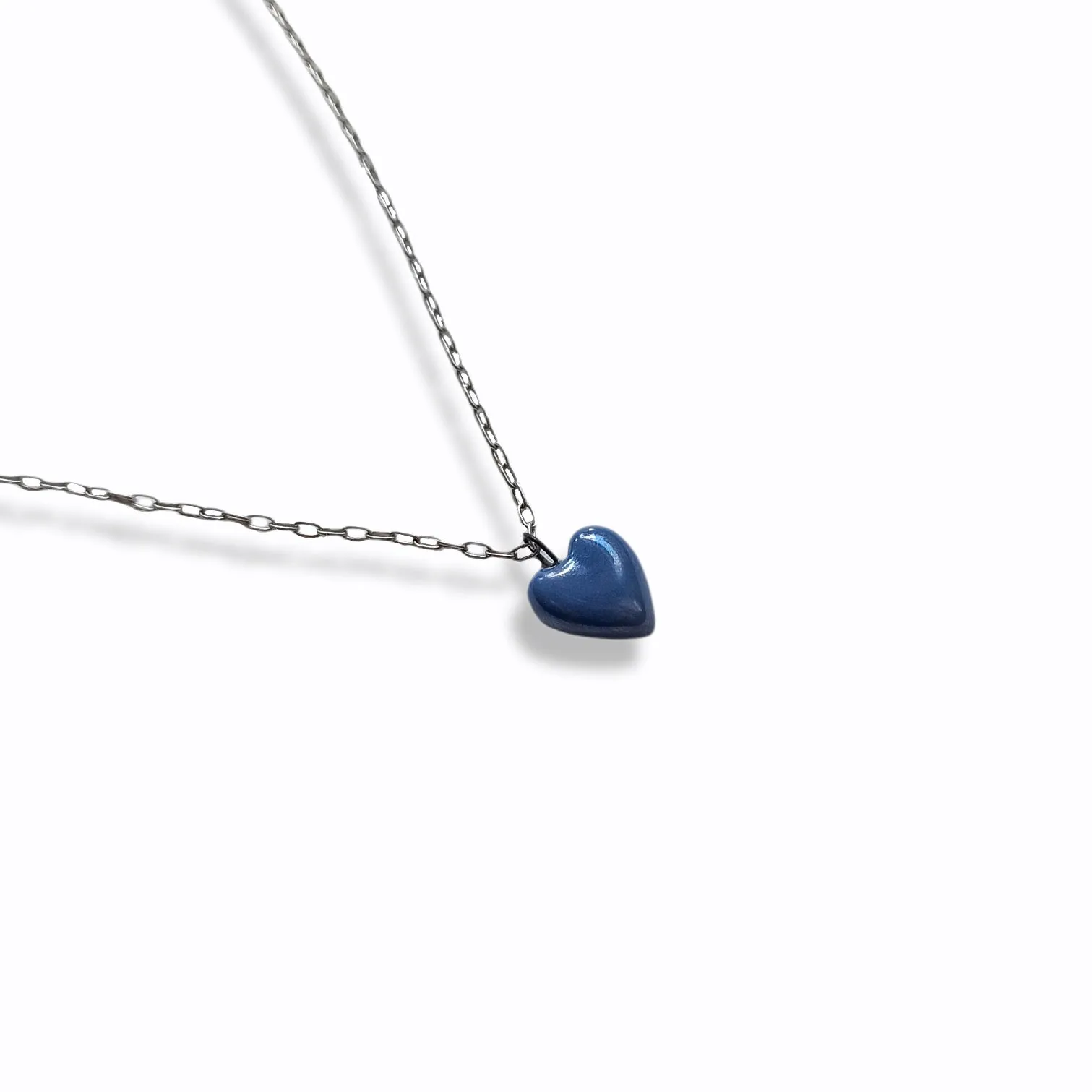 Blue Porcelain Heart necklace