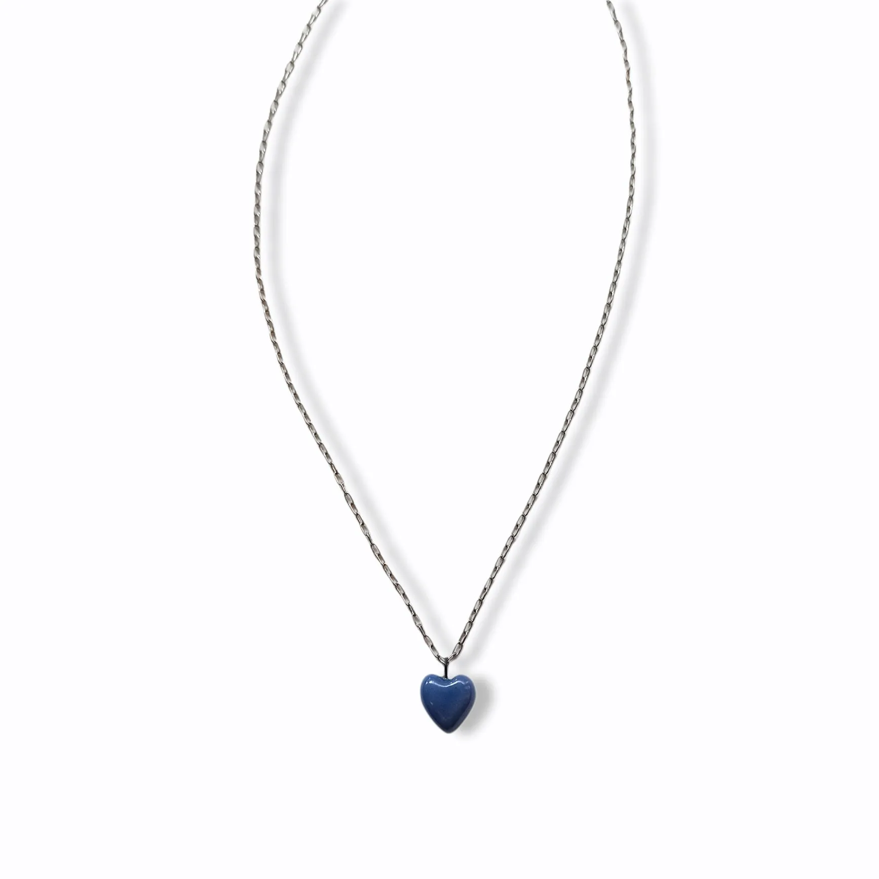 Blue Porcelain Heart necklace