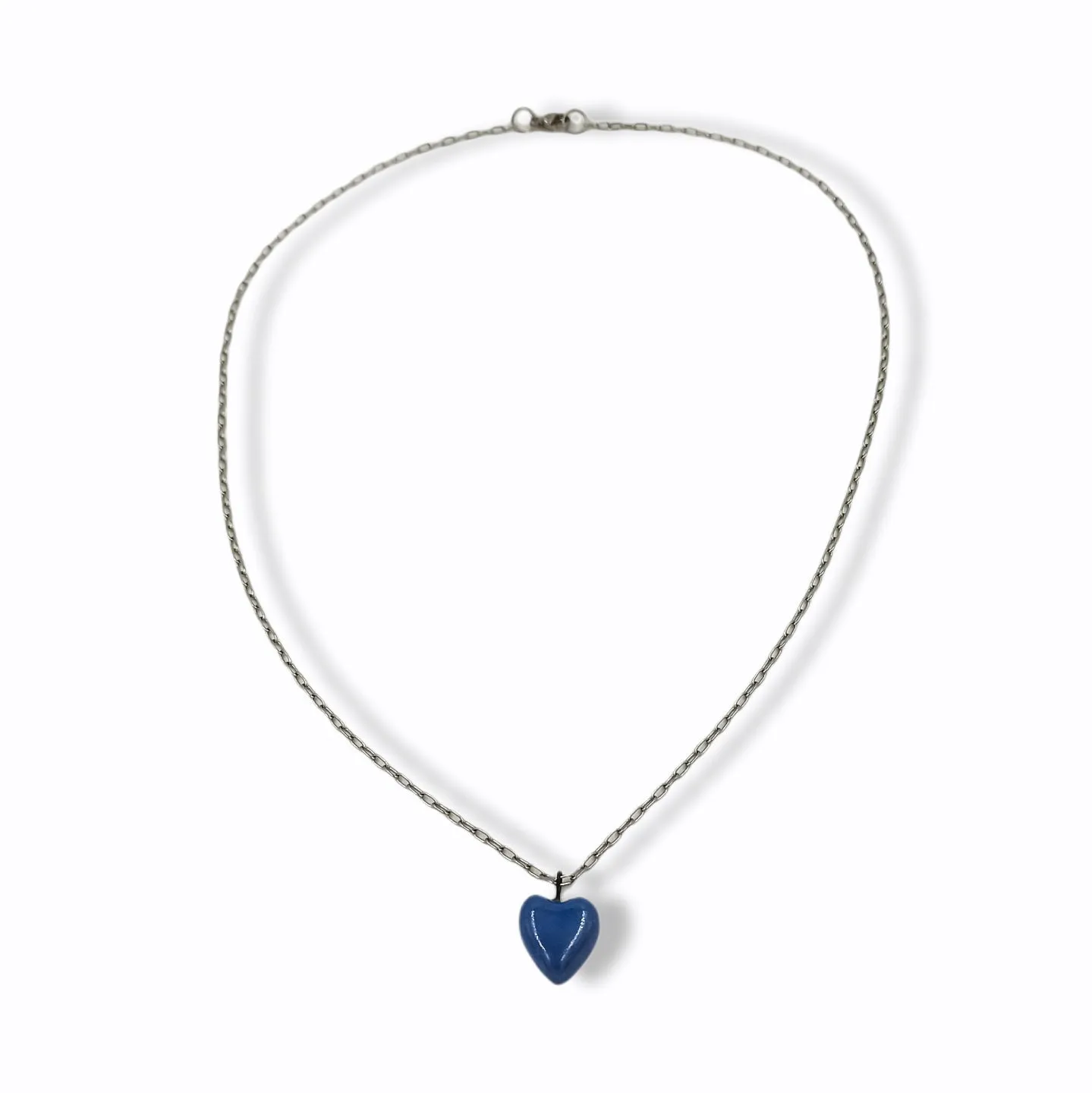 Blue Porcelain Heart necklace