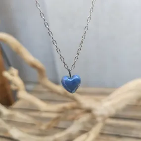 Blue Porcelain Heart necklace