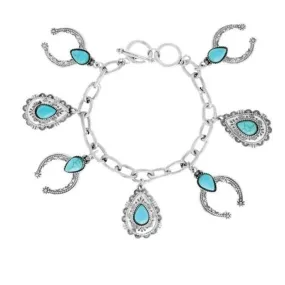 Boho Style Indian-inspired Turquoise Charm Bracelet