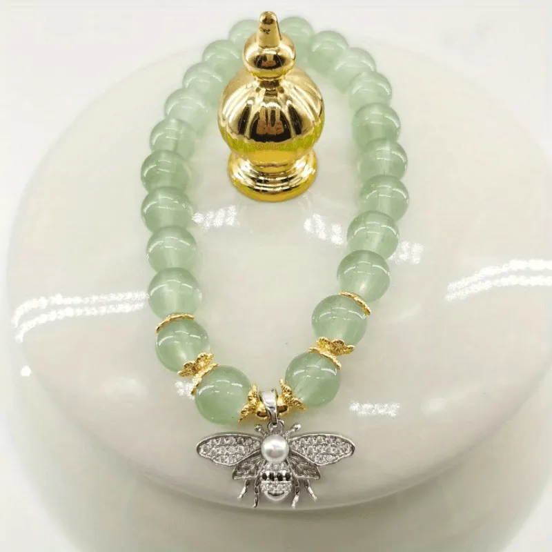 Bring Good Luck with Elegant Chinese Style Beaded Bracelet and Flower Pendant Hand Jewelry for Women and Girls