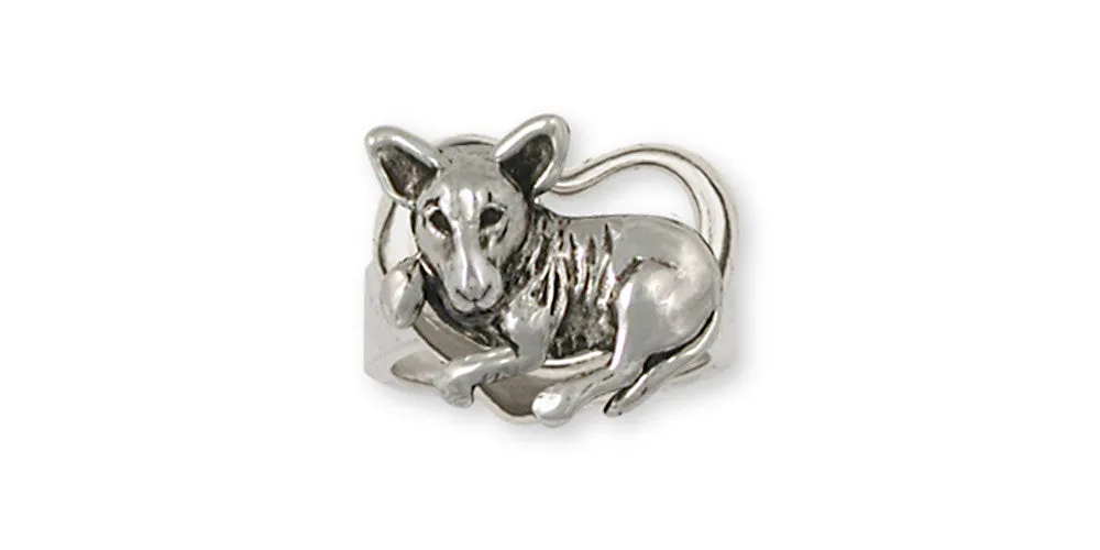 Bull Terrier Ring Handmade Sterling Silver Dog Jewelry BU13-R