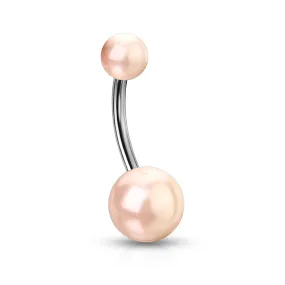 Champagne Pearl Belly Ring