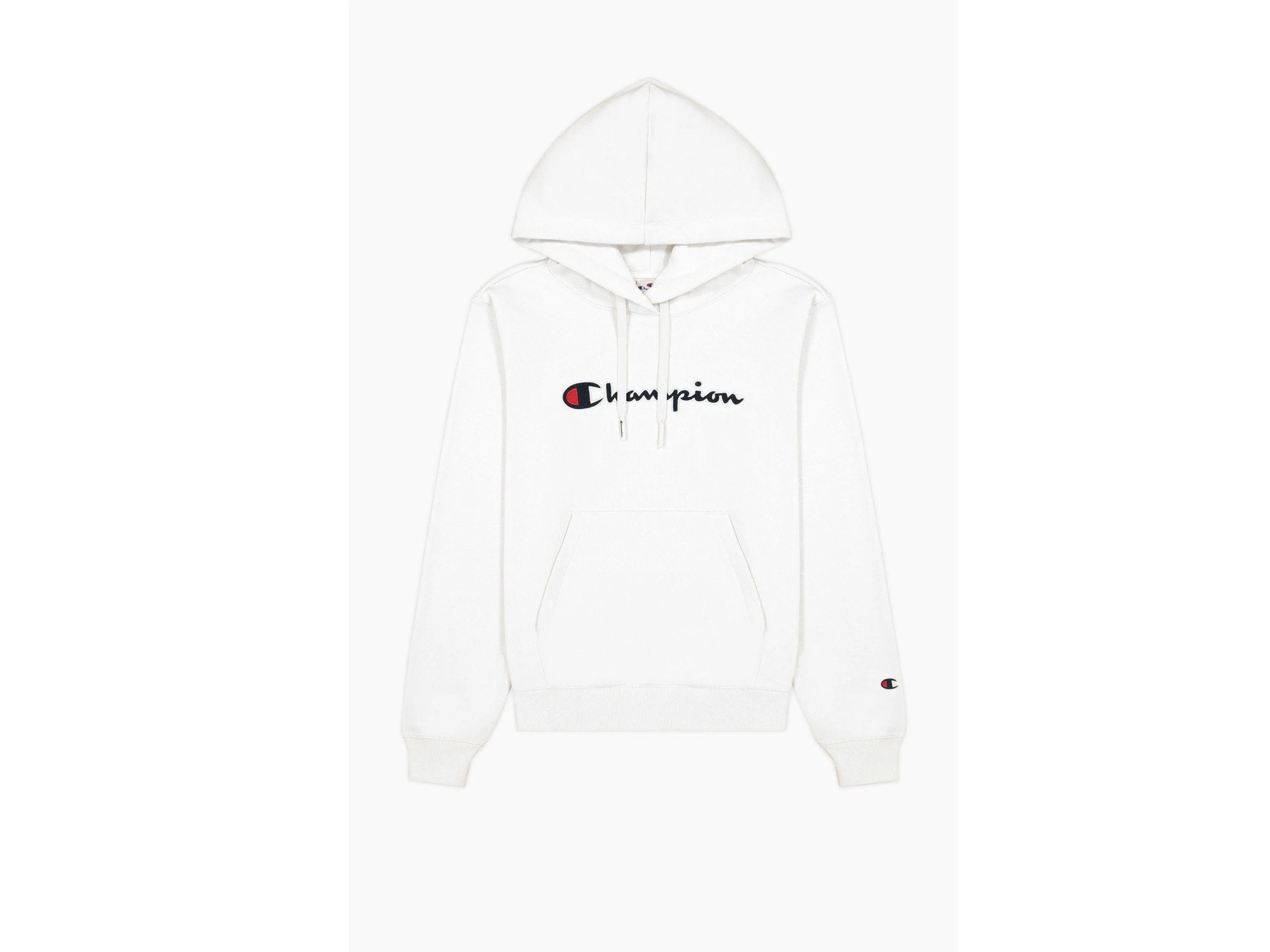 CHAMPION Felpa Cappuccio Logo Bianco 114461