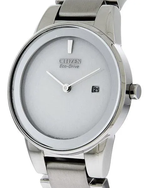 Citizen Eco-Drive Axiom Ladies Watch - Silver-Tone Dial - Steel Case & Bracelet