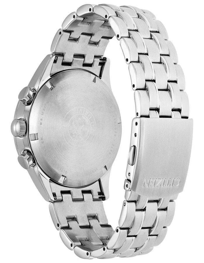 Citizen Eco-Drive Mens Chronograph - Stainless - Bracelet - Grey Dial - Date