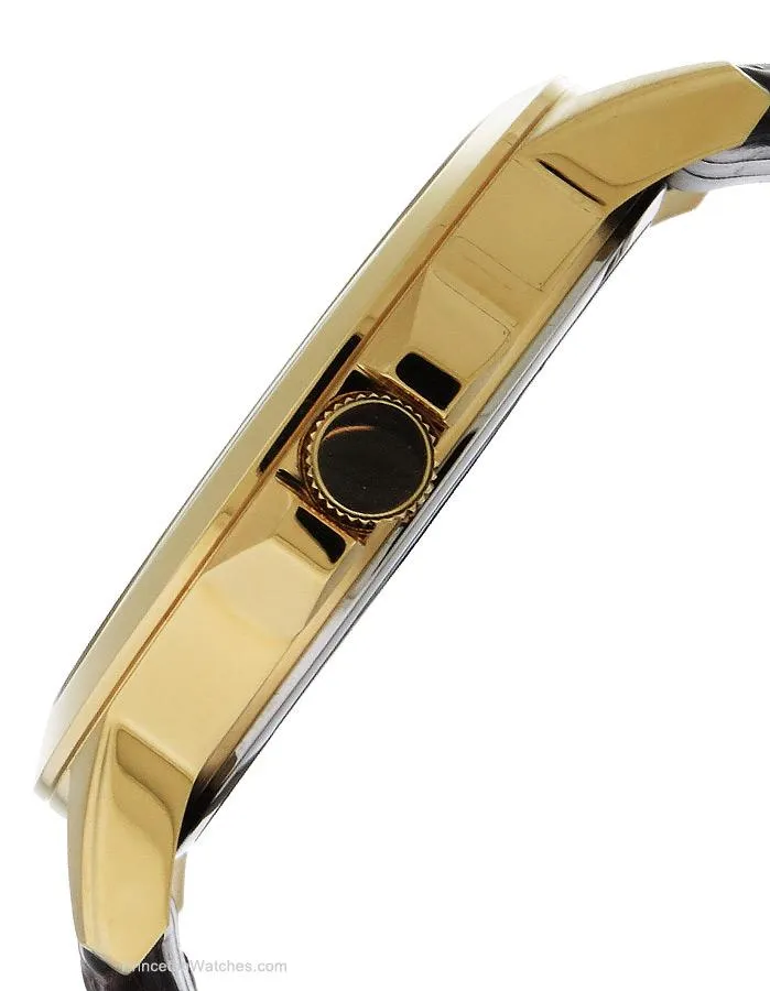 Citizen Quartz Mens Day/Date Strap Watch - Gold-Tone Case - White Dial