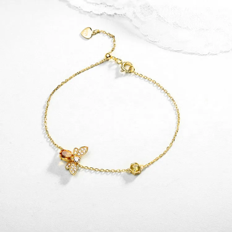 Citrine Honey Bee Bracelet