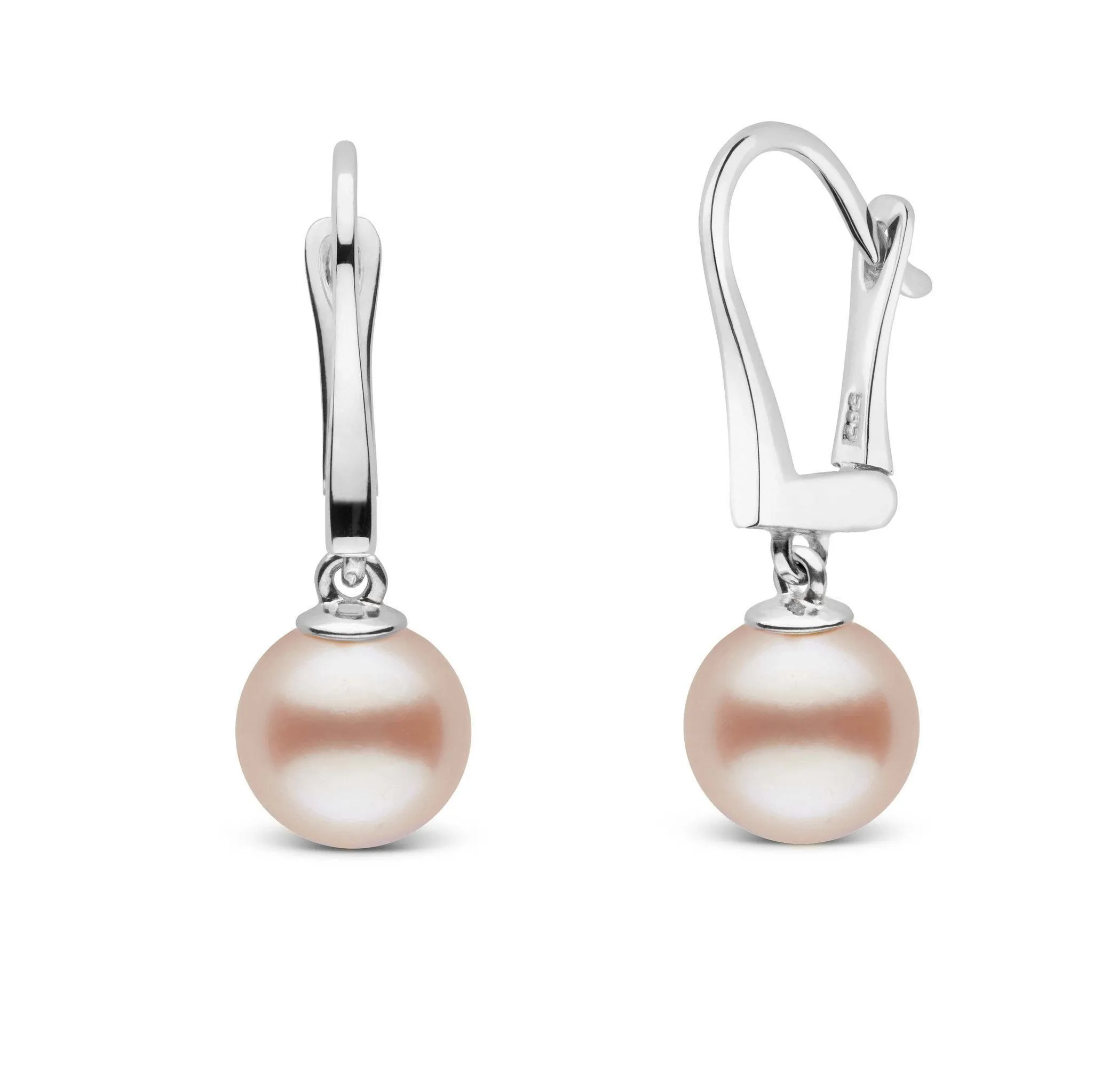 Classic Collection Pink to Peach Freshadama Freshwater 8.5-9.0 mm Pearl Dangle Earrings