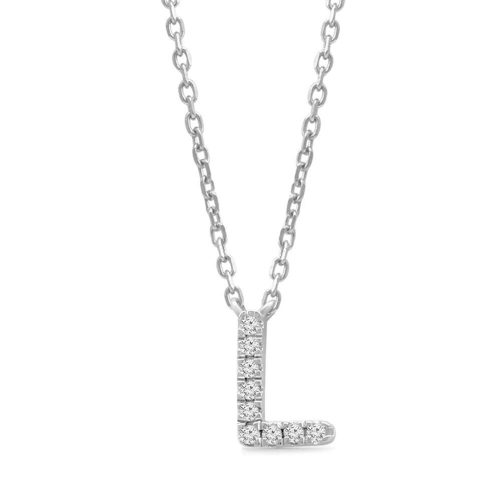 Classic Diamond Initial Charm Necklace