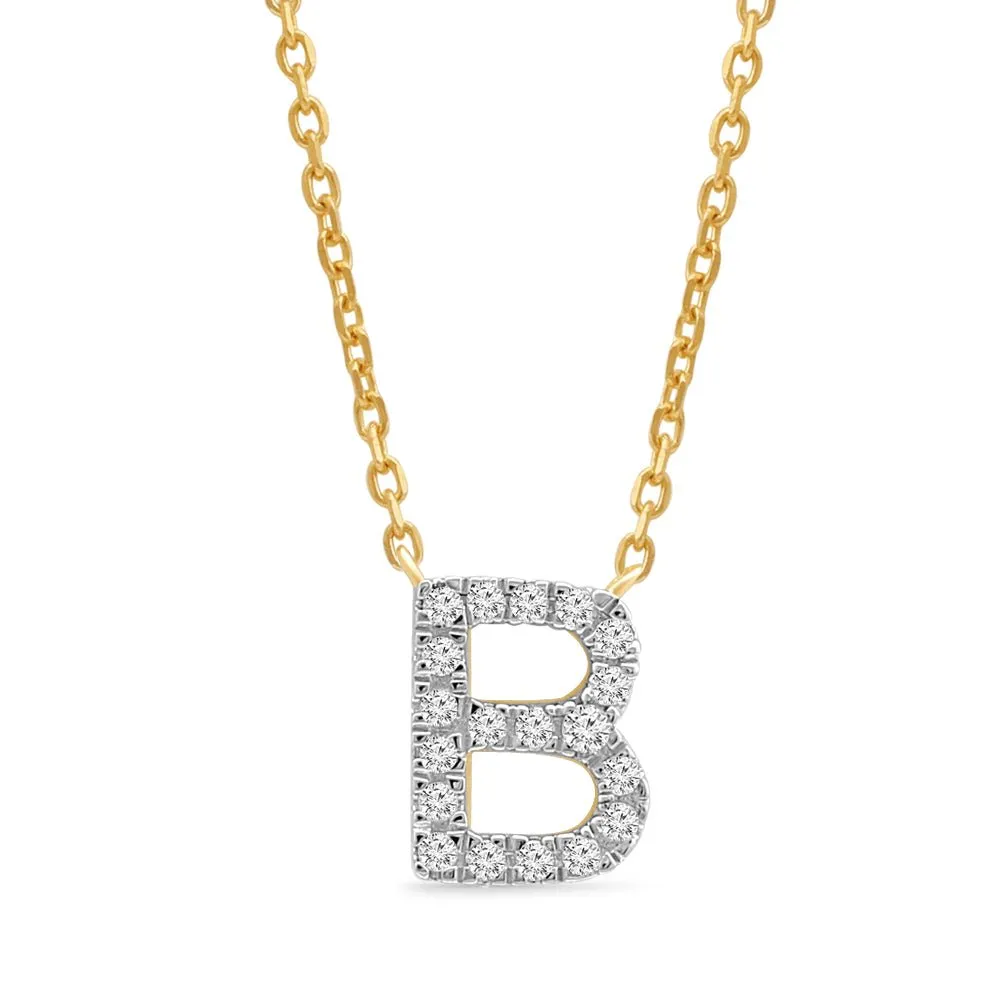 Classic Diamond Initial Charm Necklace