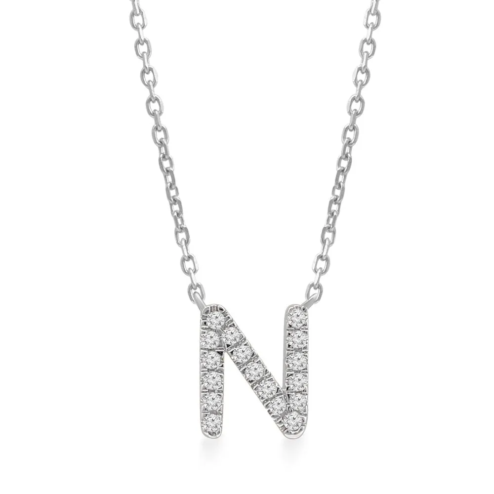 Classic Diamond Initial Charm Necklace