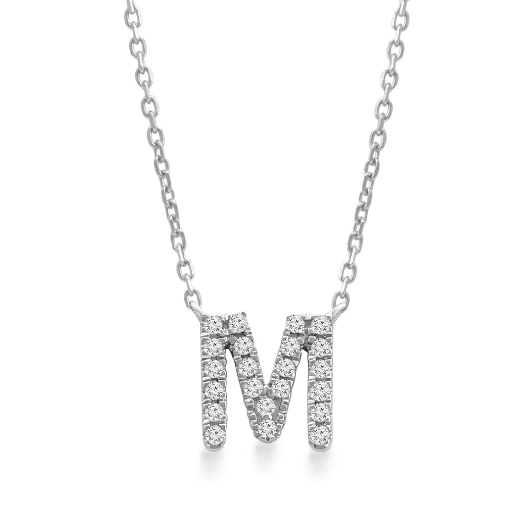 Classic Diamond Initial Charm Necklace