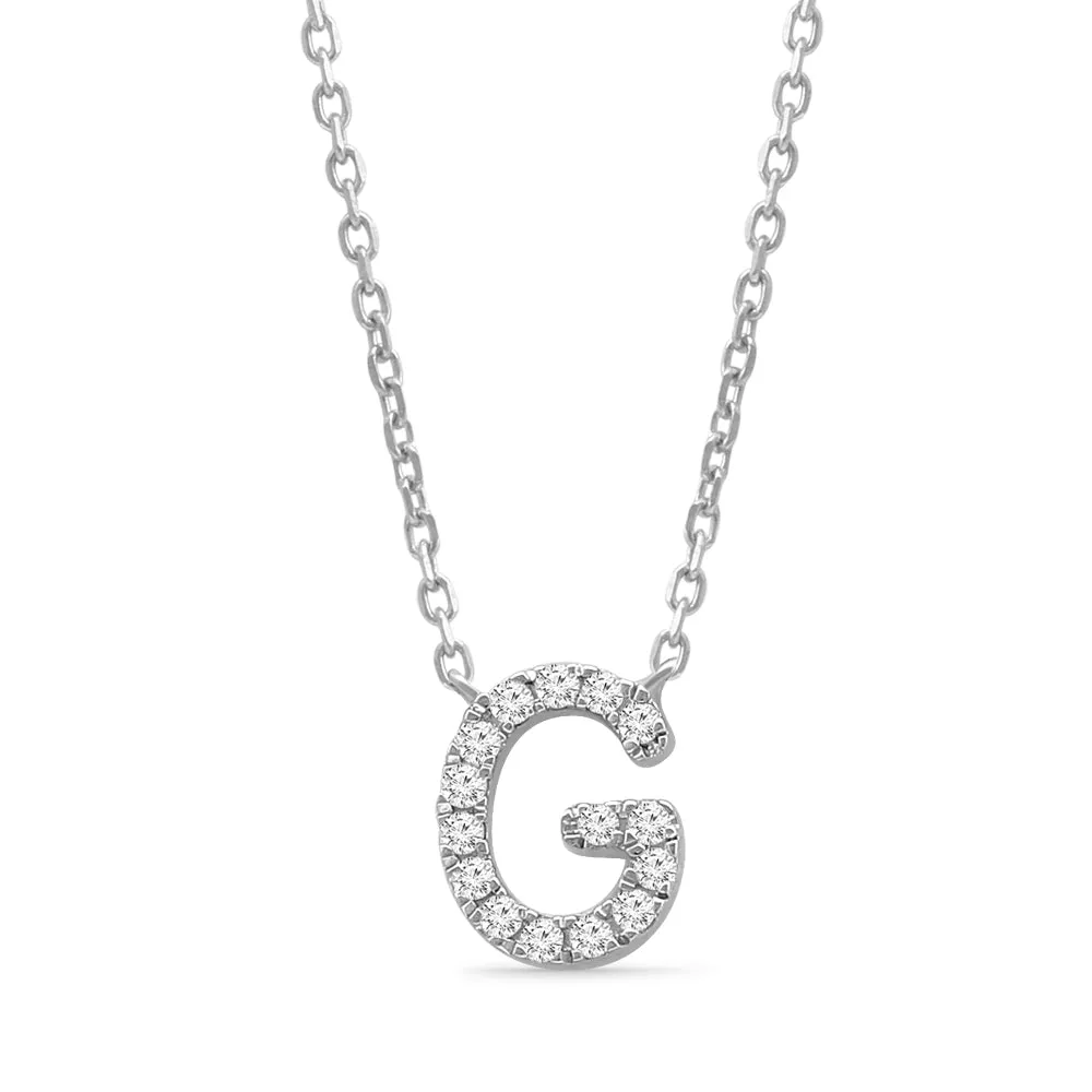 Classic Diamond Initial Charm Necklace