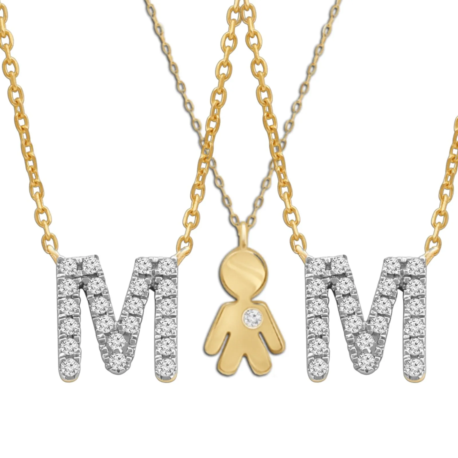 Classic Diamond Initial Charm Necklace