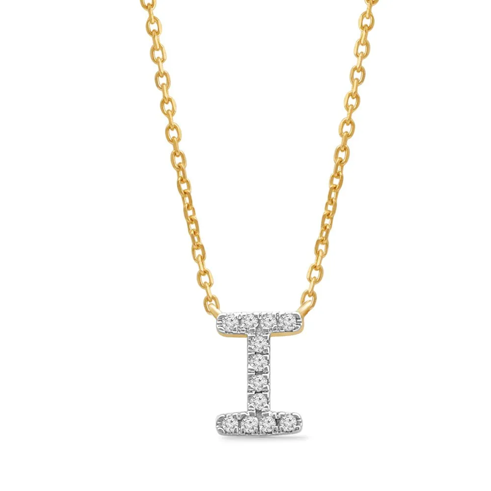 Classic Diamond Initial Charm Necklace