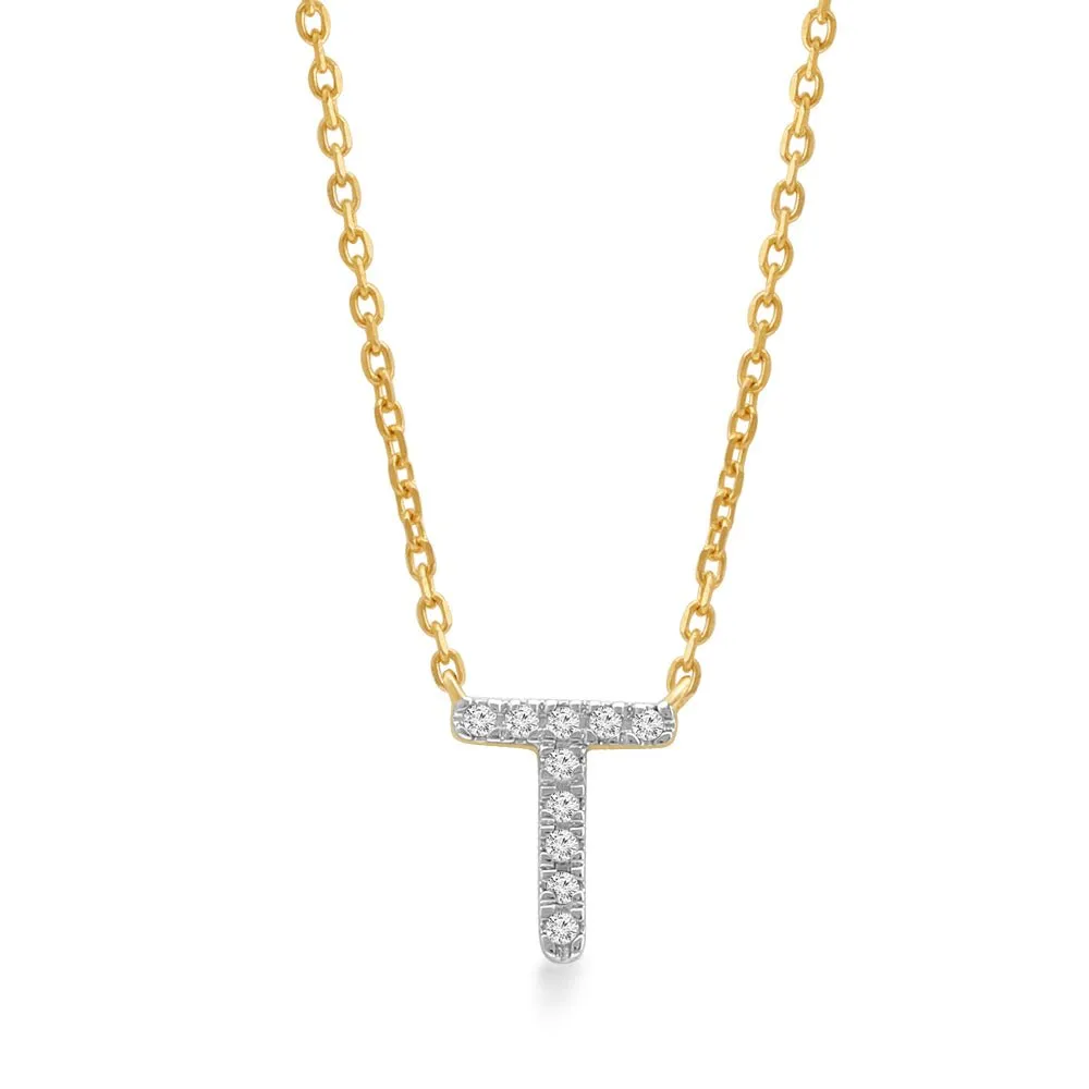 Classic Diamond Initial Charm Necklace