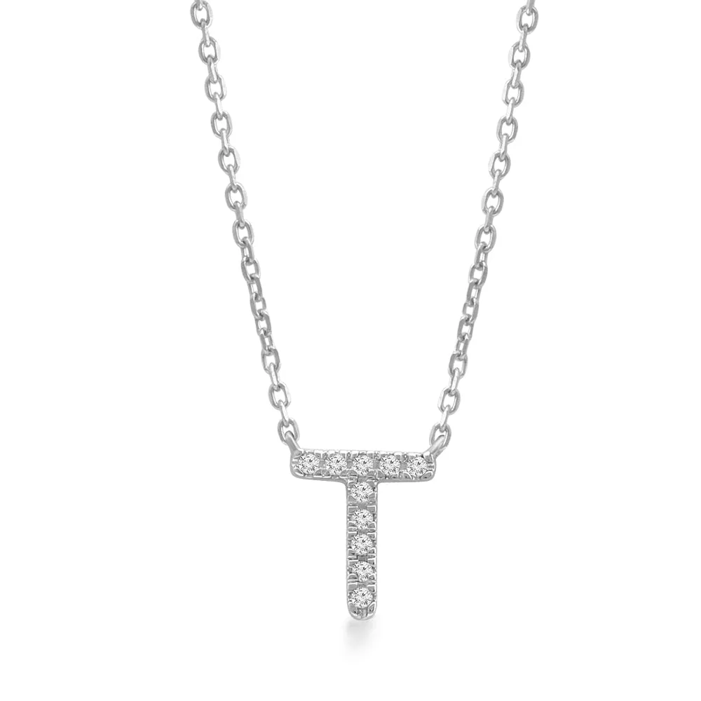 Classic Diamond Initial Charm Necklace