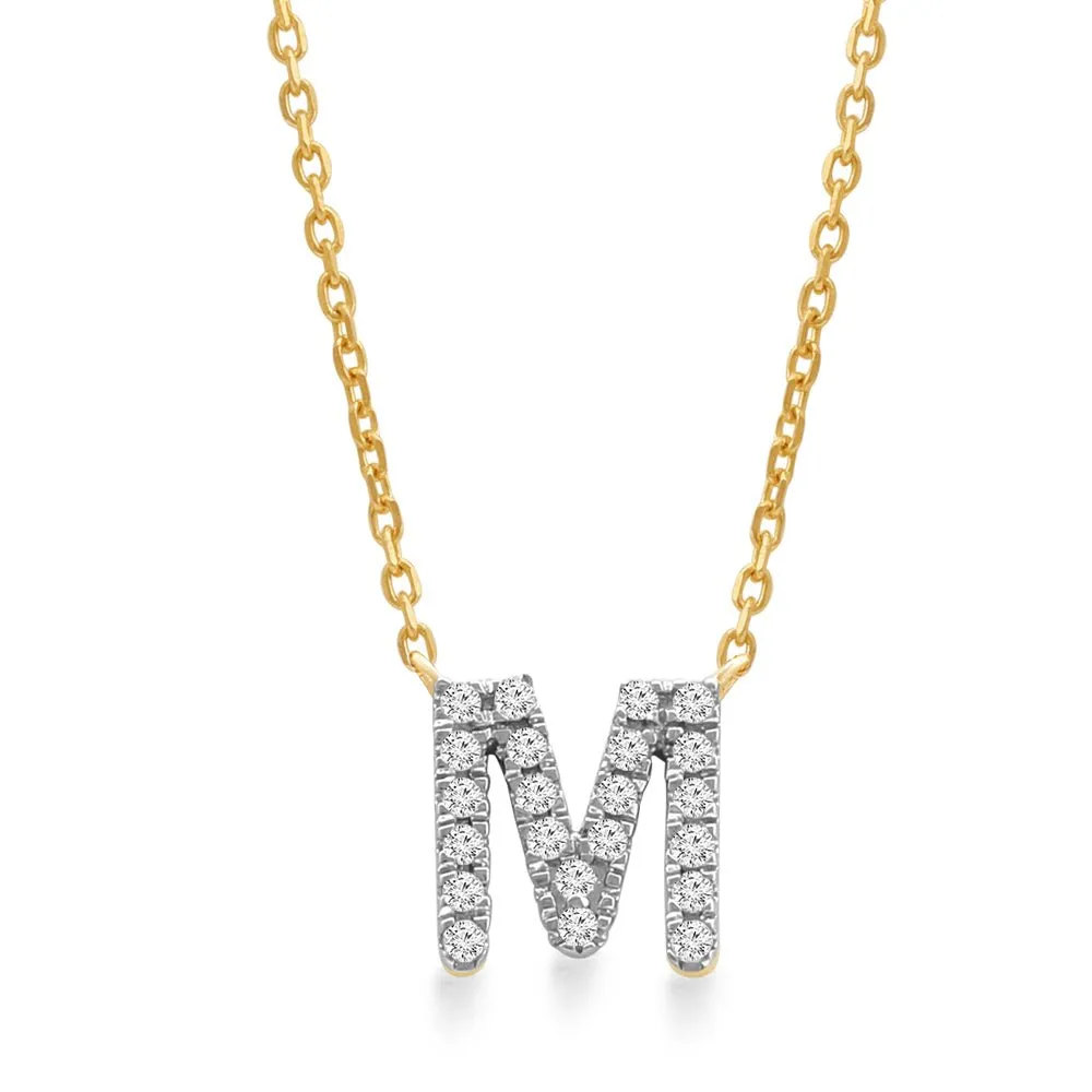 Classic Diamond Initial Charm Necklace