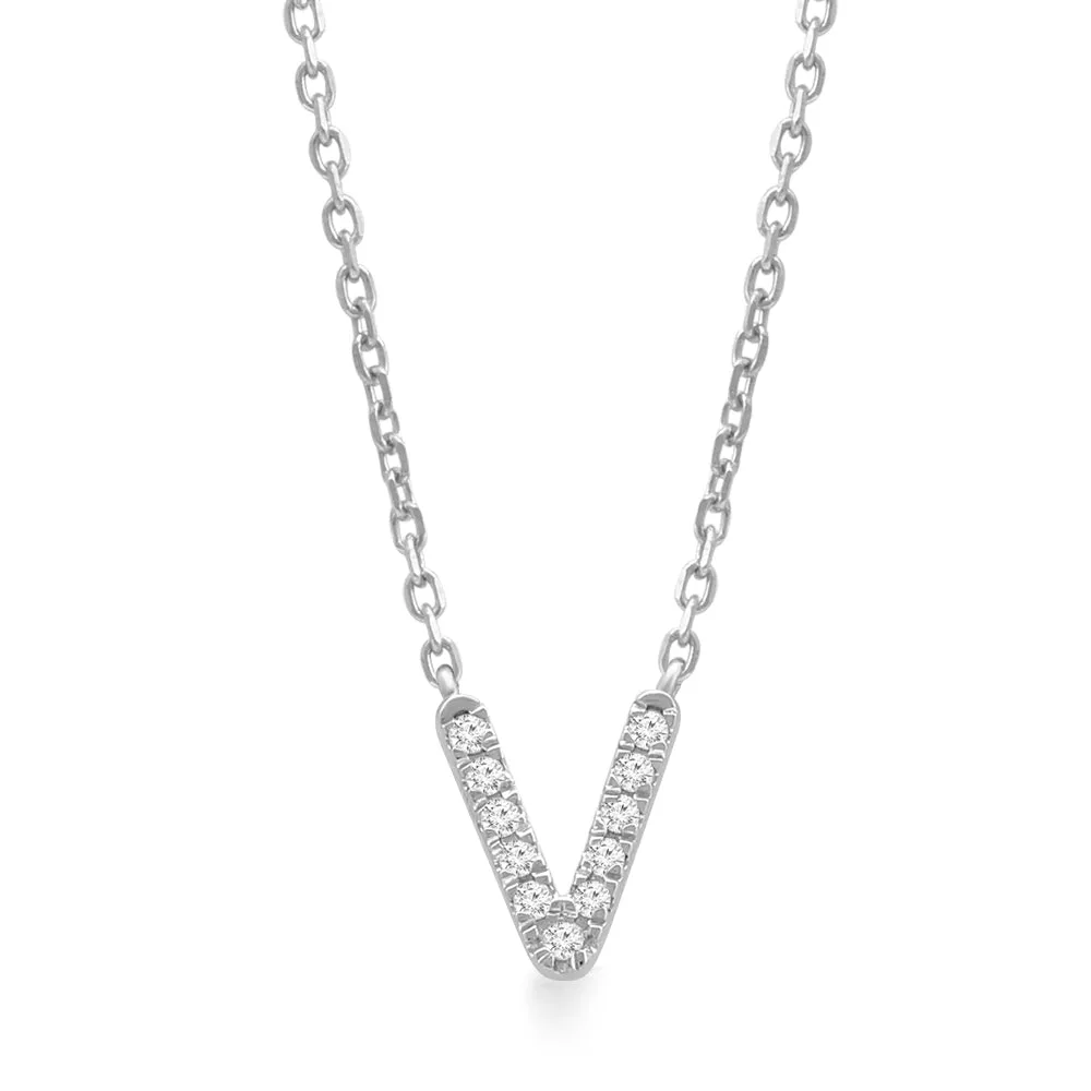 Classic Diamond Initial Charm Necklace