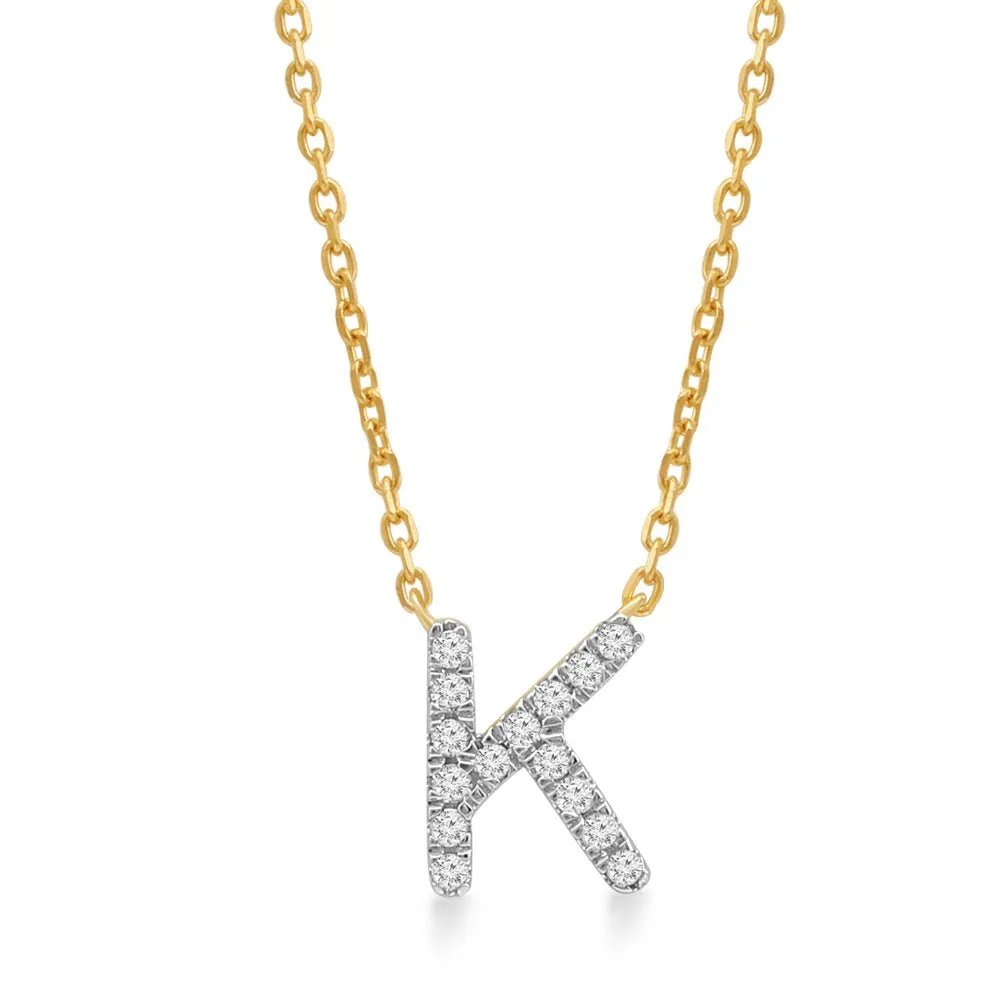 Classic Diamond Initial Charm Necklace